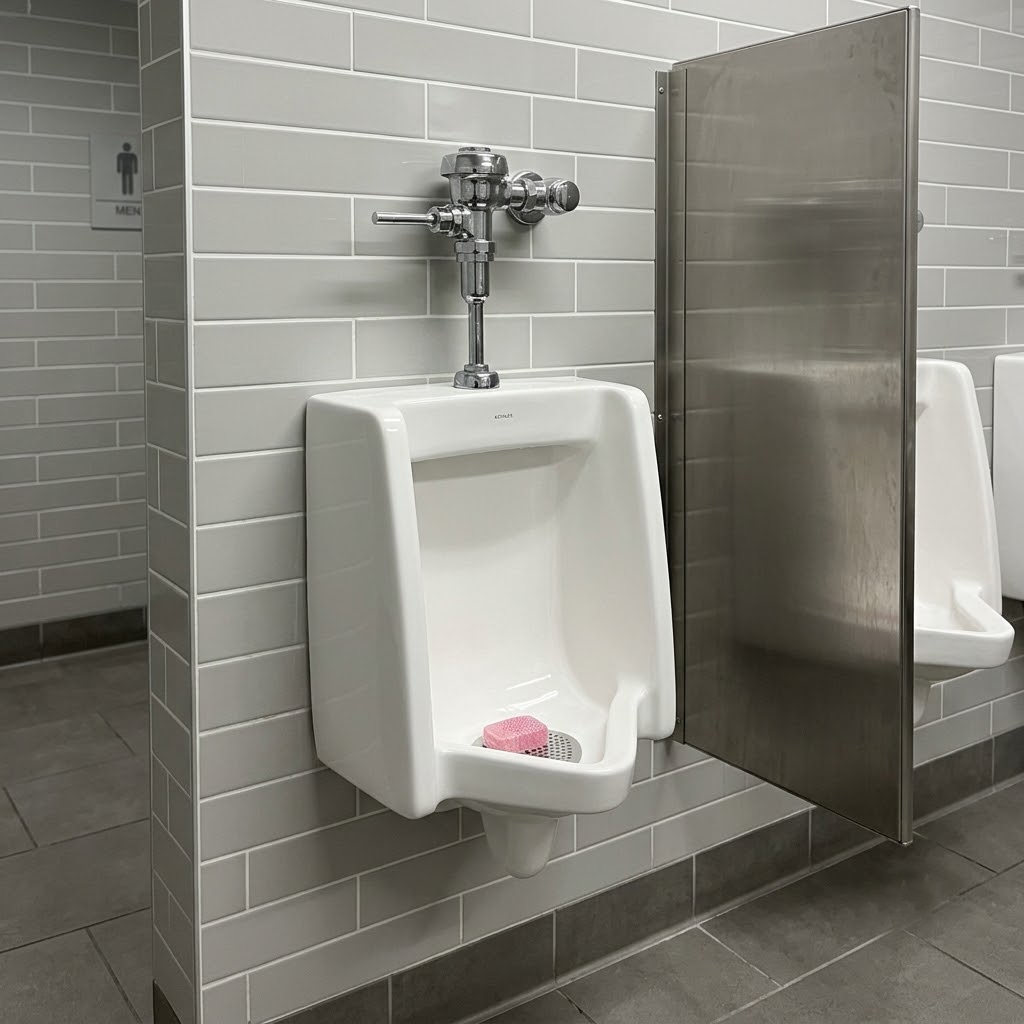 Clogged urinal drain plumbing repair